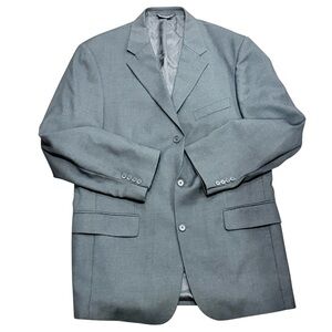 Fumagallis Mens Three Button Suit Jacket Black 100% Wool Made In Italy 42LN